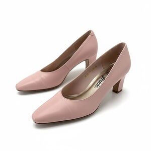 Life Stride Claire Baby Pink Pumps Size 6 AA Extra Narrow Low Block Heel Y2K